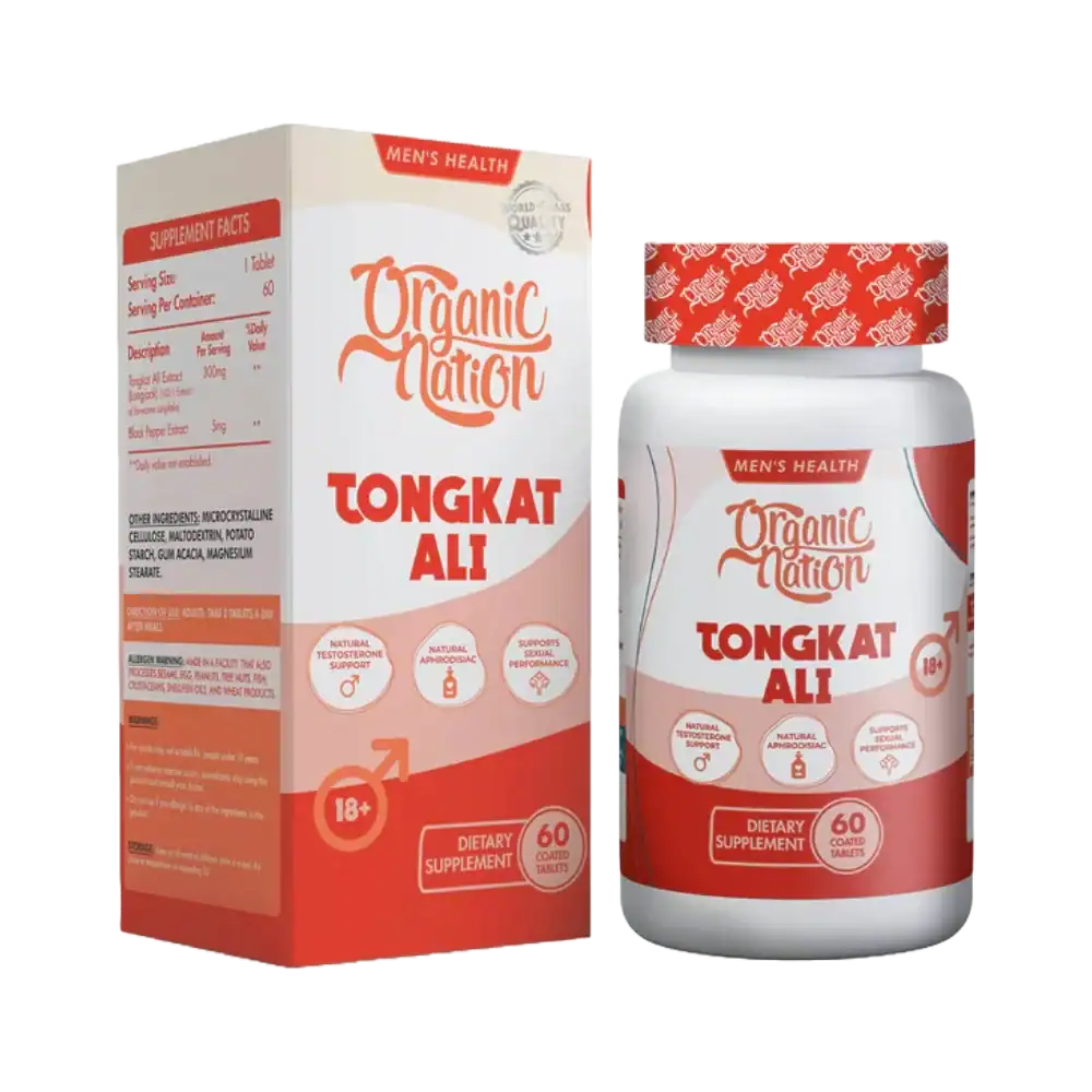 Organic Nation Tongkat Ali-300mg - 60 coated Tablets - 60 Serving