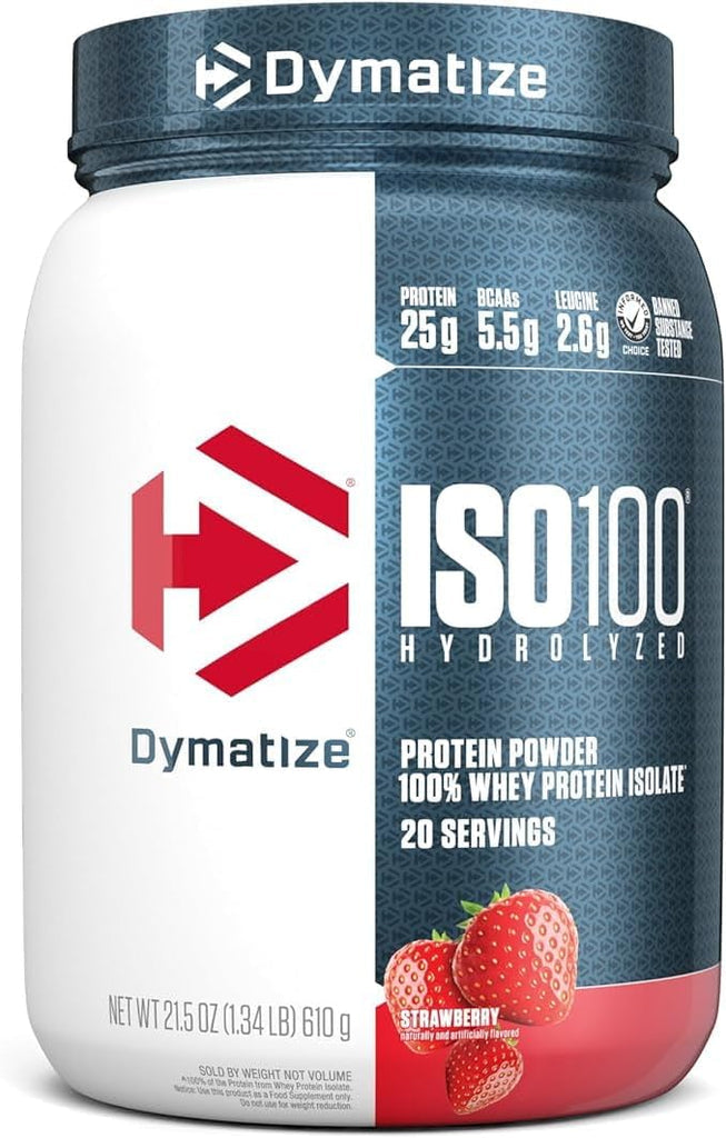 ‏Dymatize ISO100 strawberry 25g protein - 610gm ( 20 servings )