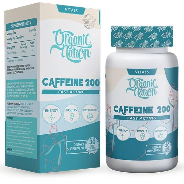 Caffeine 200-30Serv.-30Hard Gelatin Capsules