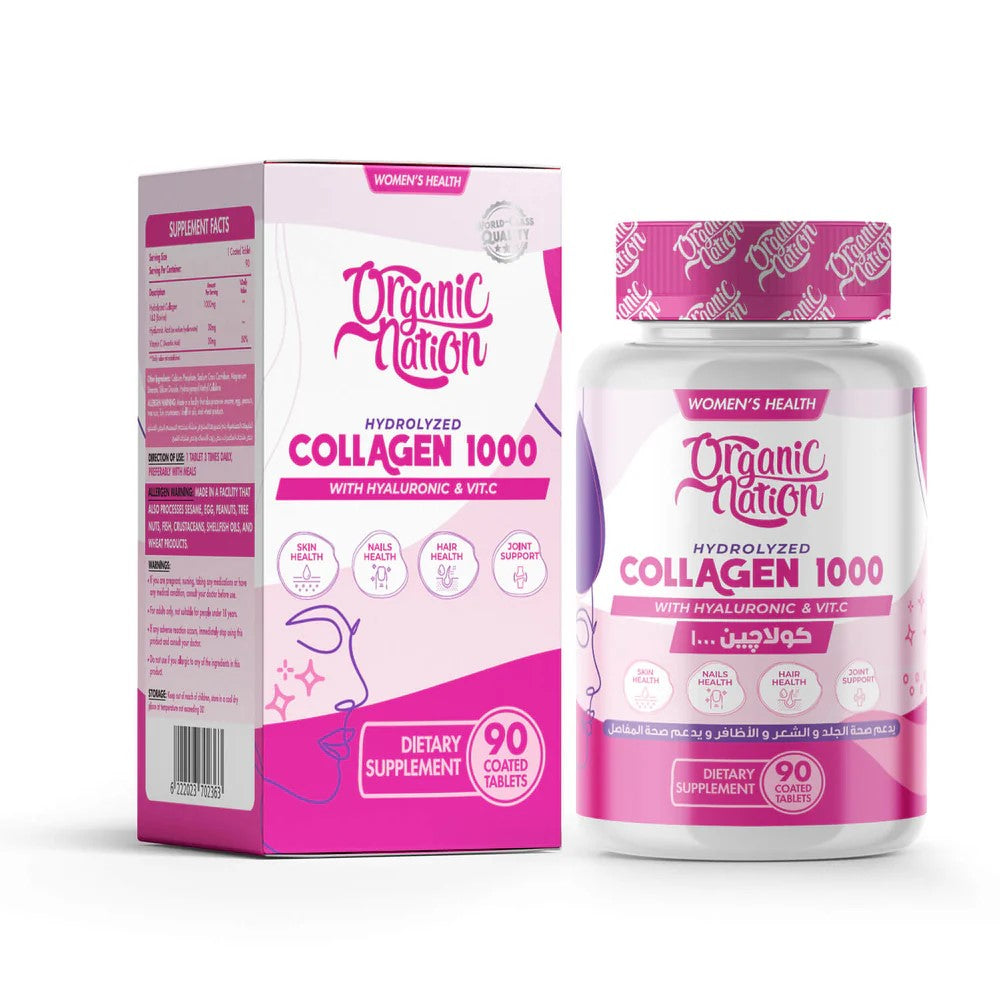 Organic nation Hydrolyzed Collagen 1000 -90Tablets
