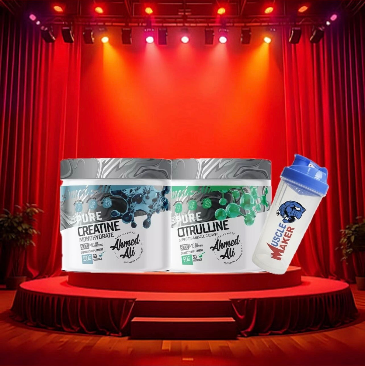 Creatine Ahmed Ali 30 servings + Citrulline Ahmed Ali 30 servings + shaker
