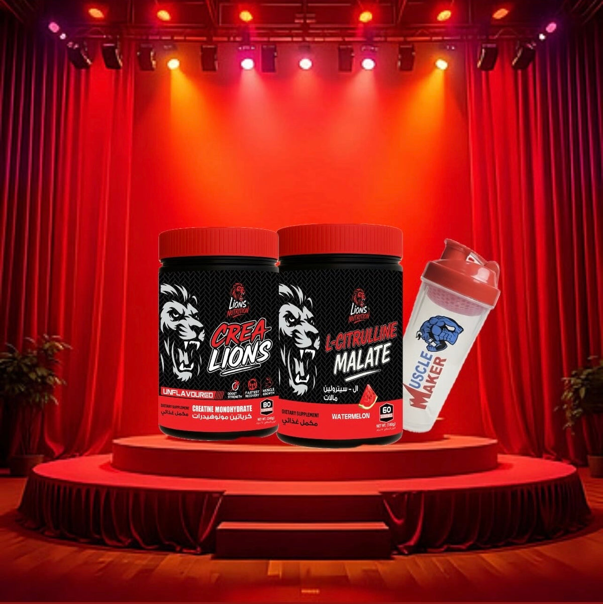 Creatine Lions 80 servings + Citrulline Lions 60 servings + shaker
