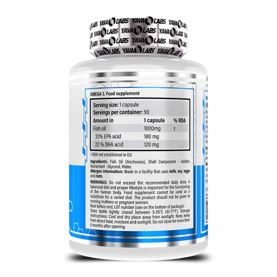 Yava Labs, Omega 3, 90 Capsules, 90 Servings