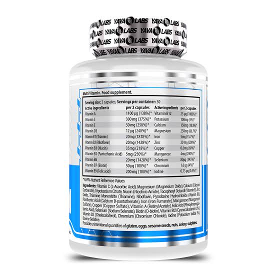 Yava Labs, Multivitamin, 60 Capsules, 30 Servings