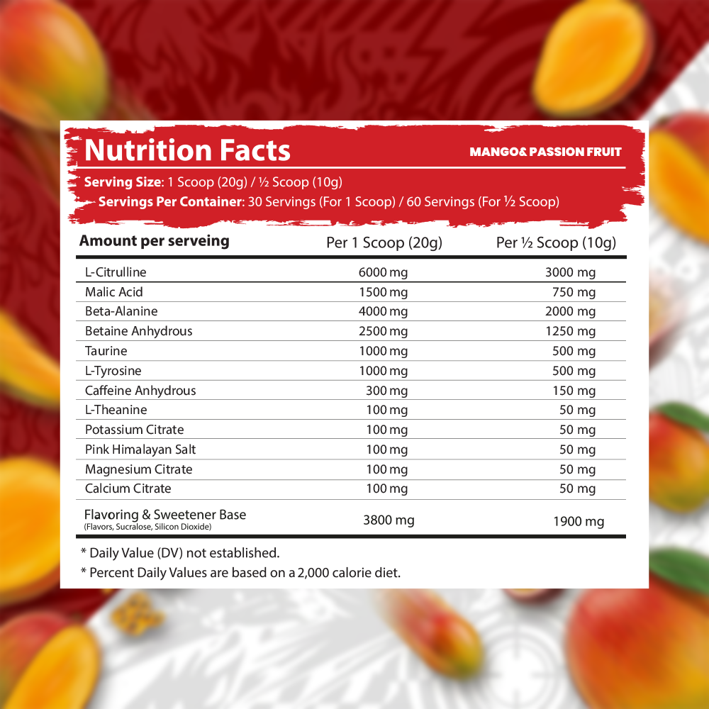 Tractor Twin Turbo Pre-Workout – Mango Passion Fruit – 60 Servings