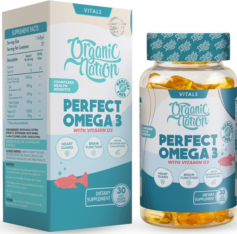 Organic nation Perfect Omega3 With Vitamin D3-30Serv.-30 Capsules
