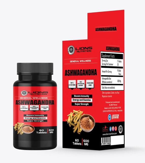 LIONS NUTRITION Ashwaganda 600mg - 60 tablets