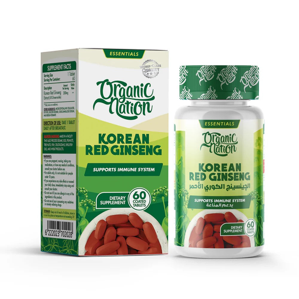 Organic nation Red Korean Ginseng-60Serv.-60Tablets