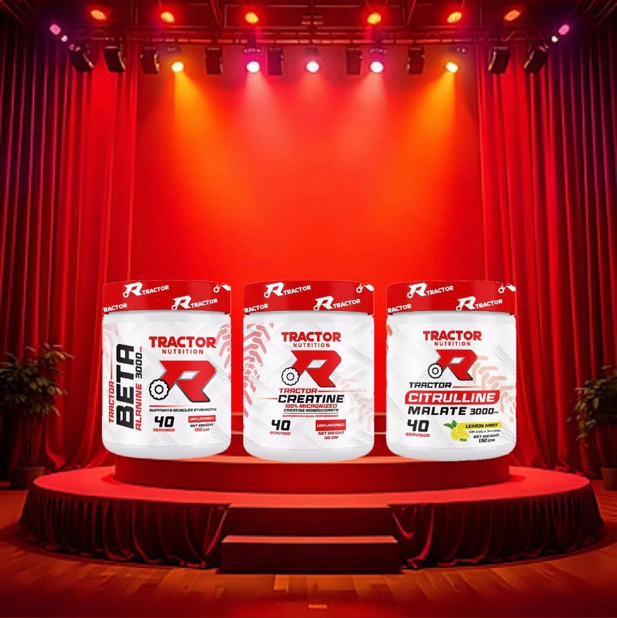 Creatine Tractor 40 servings + Citrulline Tractor 40 servings + Beta alanine Tractor 40 servings