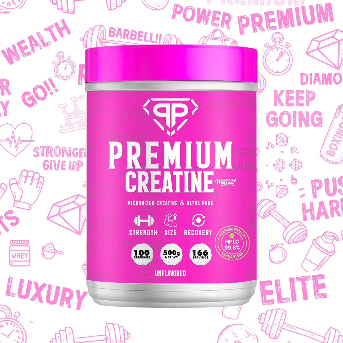 Premium Creatine Monohydrate pure 99,8% - 500gm - ( 100 servings, 166 servings)