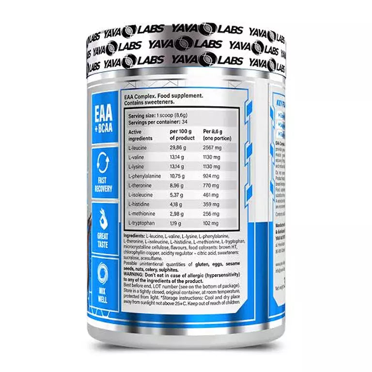 YAVA LABS EAA Complex 300gm | Essential Amino Acids for Recovery & Endurance